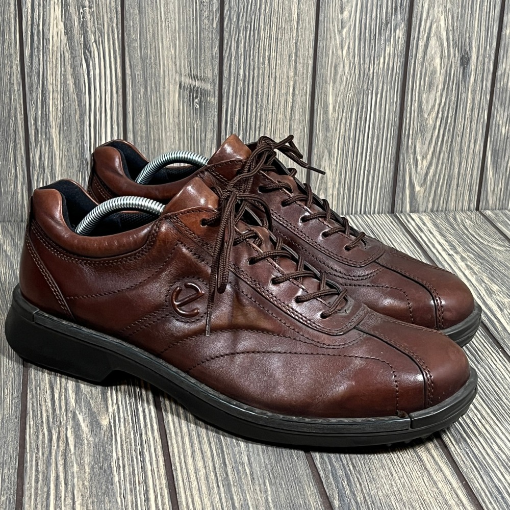 ECCO‎ Leather City Walker Shoes Men 10.5 Brown Lace Up Comfort Casual Oxford